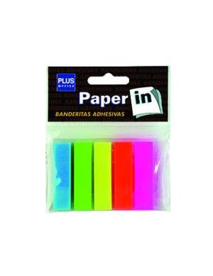 BANDERITAS ADHESIVAS PLUS OFFICE Fluo 5 colores - 611759