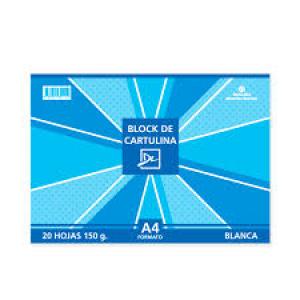 BLOC CARTULINA BLANCA FORMATO A4 DL x 20 hojas