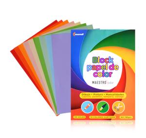BLOC PAPEL COLOR FORMATO A4 MAESTRO x 30 hojas
