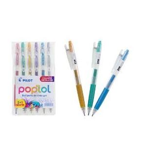 BOLÍGRAFOS PILOT POP LOL TINTA GEL x 6 colores metálicos