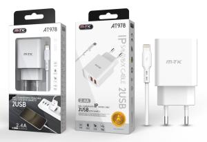CARGADOR CON CABLE M-TK AT978 PARA IPHONE