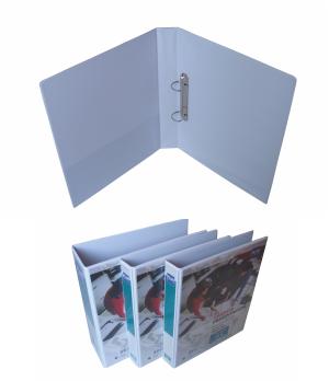 CARPETA FORRADA EN PVC 2 ANILLOS A4 BLANCA LOMO 4 CM PLUS OF