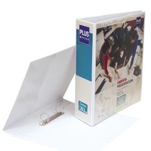 CARPETA FORRADA EN PVC 2 ANILLOS A4 BLANCA LOMO 9 CM