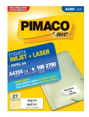 ETIQUETAS PIMACO A4355 31 MM X 63 MM (2700 un.)