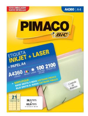ETIQUETAS PIMACO A4360 38 MM X 63 MM (2100 un.)