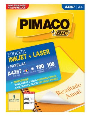 ETIQUETAS PIMACO A4367 288 MM X 200 MM ( 100 un.)