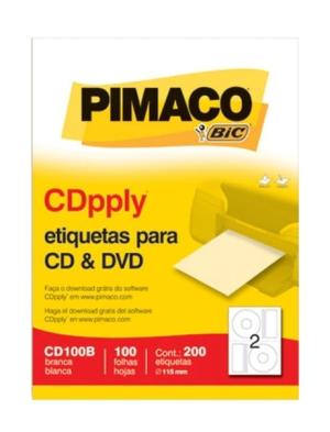 ETIQUETAS PIMACO CD100B CD-DVD 115 MM. ( 200 un.)