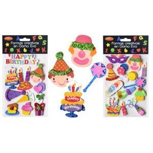 FORMAS DE GOMA EVA AUTOADHESIVA FELIZ CUMPLEAÑOS