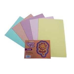 GOMA EVA A4 COLORES PASTELES OMEGA x 10 unidades