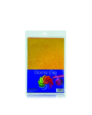 GOMA EVA A4 CON BRILLANTINA 5 COLORES