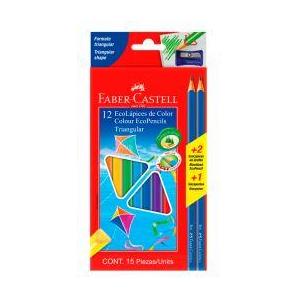 LÁPICES 12 COLORES LARGOS FABER CON KIT