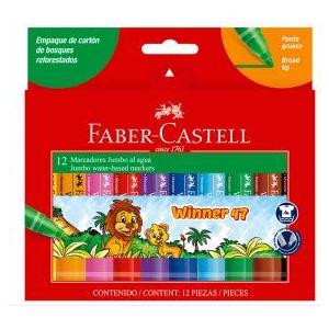 MARCADORES GRUESOS FABER x 12 colores