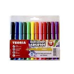 MARCADORES GRUESOS TEORIA x 12 colores