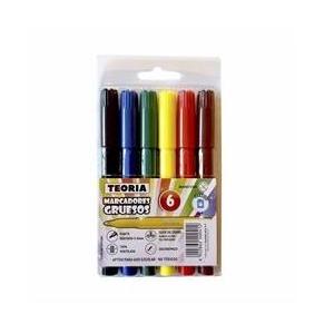 MARCADORES GRUESOS TEORIA x  6 colores