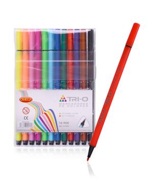 MARCADORES OMEGA TRAZO FINO estuche x 12 colores