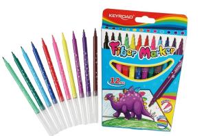 MARCADOR FINO KEYROAD juego 12 colores