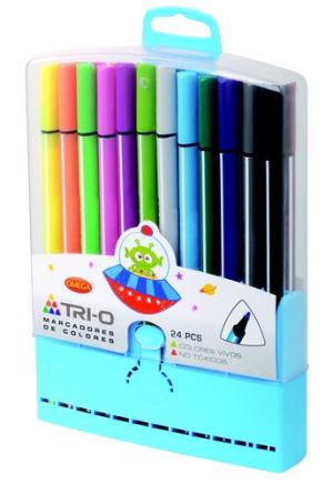 MARCADOR FINO OMEGA TRIO RÍGIDO estuche x 24 colores