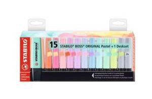 MARCADOR FLUO STABILO PASTEL x 15 COLORES