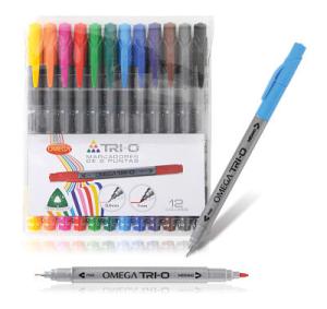 MARCADOR OMEGA 2 PUNTAS ESTUCHE x 12 u
