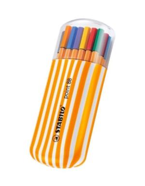 MARCADOR STABILO POINT 88 EXTRAFINO estuche x 20 colores