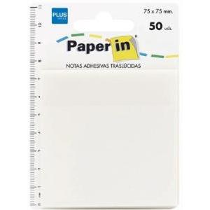 NOTAS AUTOADHESIVAS  75 x 75 mm PLUS OFFICE transparente
