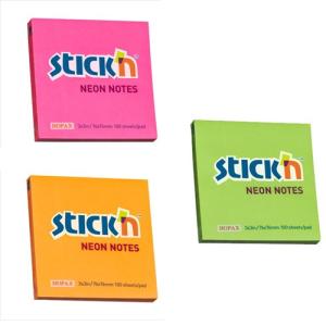 NOTAS AUTOADHESIVAS  76 x 76 mm Stick N FLUO