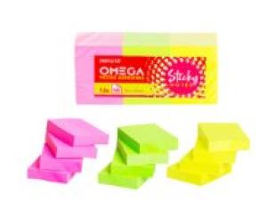 NOTAS AUTOADHESIVAS OMEGA 40 x 50 mm x 12 u FLUO