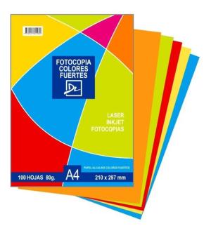 PAPEL VARIOS COLORES INTENSOS DL x 100 h