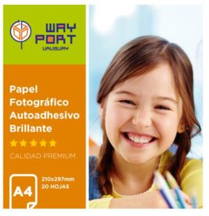 PAPEL FOTOGRÁFICO WAYPORT AUTOADHESIVO GLOSSY 130 grs x 20 h