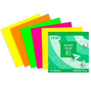 PAPEL GLACE FLUORESCENTE MAZO 14 h