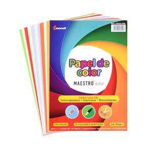 PAPEL MONDI MAESTRO A4 80grs colores surtidos x 100 h