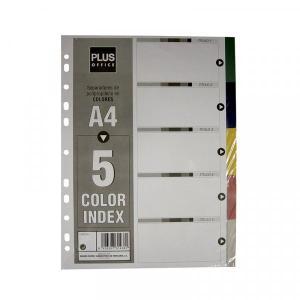 SEPARADOR PLUS OFFICE A4 5 COLORES