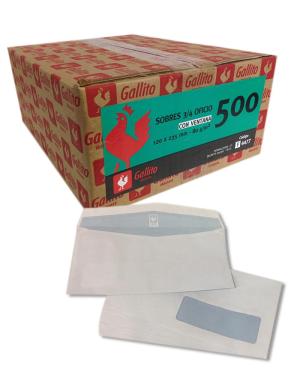 SOBRE COMERCIAL con ventana 120x235 mm GALLITO F4477