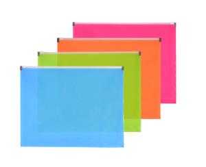SOBRE PLÁSTICO CON CREMALLERA A4 FLUO OMEGA