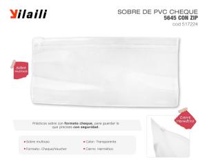 SOBRE PLASTICO PORTACHEQUES  YIL CON CIERRE ZYP
