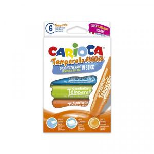 TEMPERA SOLIDA CARIOCA x 6 colores neon