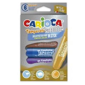 TEMPERA SOLIDA CARIOCA x 6 colores metalizados